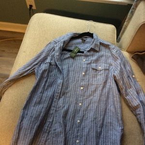 BNWT  Eddie Bauer stripped button down